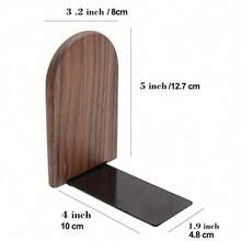 1个结实耐用的木质书挡，重型防滑书籍收纳架，装饰性书挡，适用于家庭、办公室、图书馆 - 彩色 - 查看 3