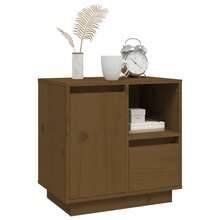 vidaXL Mesas de cabeceira 2pcs castanho mel 50x34x50cm bois de pin maciço - Castanho - Ver 5