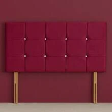 3ft Single Plush Velvet Cube Headboard 20inches - Cream Velvet - View 10