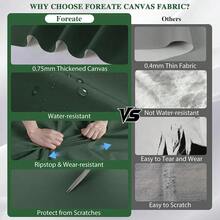 Waterproof Canvas Fabric By The Yard 150D Double-Layer Nylon Upholstery Fabric For Chairs Patio 58\ W Outdoor Water Resistant Canvas Polyester Material For Sewing Bags, 1 Yard Dark Green - 深綠色 - 查看 4