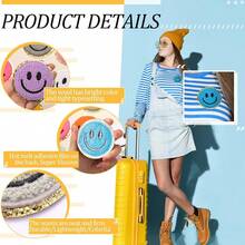 12 Pcs Smile Face Iron On Patches Happy Face Chenille Patches For Clothes Dress Jackets Hats Cute Embroidery DIY Craft Applique(2.8 Inch) - 2.8英寸 - 查看 4