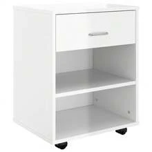 vidaXL Armadio da roulette Bianco Brillante 46x36x59 cm Legno d'ingénierie - Bianco - Visualizzare 2