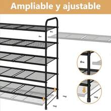 CYPNZapatero de Metal de 5 Niveles Zapatera DIY Ahorro de Espacio y Estante versátil Organizador de Zapato para Almacenar y Guardar Los Zapatos para Entrada Puerta Dormitorio GuardarropaFashion - 225226977 - Ver 7