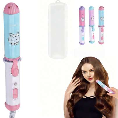 A new two-in-one mini multi-functional curling iron for both men and women. Portable travel curling iron with 3 colors - pink, blue, and purple. Made of ABS durable material, it provides fluffy hair texture, brightens the hair, heats up in 5 seconds, is portable and compact. Comes in cartoon style/European style/Korean style straightening irons. Curling iron 2 inch/small curling iron/Wondolla curling iron/mini dual-purpose curling iron. Suitable for all hair types. Ideal gift for use at Valentine's Day beauty salon parties. Perfect choice for ladies with short or long hair!