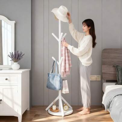Luxury-Lite Hat Stand - A Minimalist And Modern Standalone Hat And Accessory Storage Rack With Multiple Hooks, Sturdy And Durable, And Space-Saving. Suitable For Use In Bedrooms, Living Rooms, And Wardrobe Organization.
