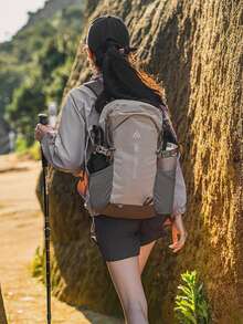 New Outdoor Hiking Backpack, Large Capacity, Lightweight, Convenient Trekking Backpack, Sports Dual-Shoulder Bag, Waterproof, Wear-Resistant, Suitable For Hiking, Travel, Camping, Leisure, Unisex, Campus - Pink - View 2