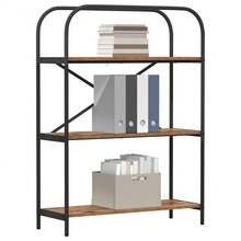 vidaXL Étagère Bois ancien 80 x 30 x 109 cm Bois d'ingénierie - Tabac - Voir 3