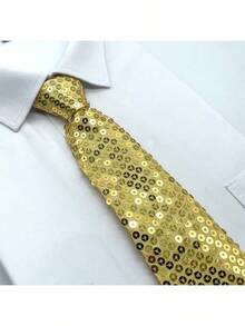 1 pieza Corbata con cordón y decoración de lentejuelas para hombre, accesorio adecuado para fiestas, reuniones y bares, accesorios, festival - Multicolor - Ver 2