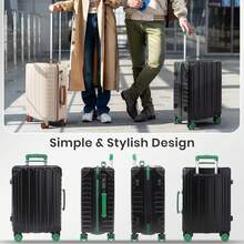 20'' Suitcase,Super Lightweight PC Hard Shell Small Suitcase With TSA Lock & 4 Spinner Wheels - Black - View 8