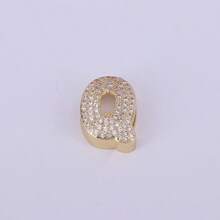 1件新款锆石字母吊坠，优雅魅力，A-Z字母，18k镀金，珠宝制作配件