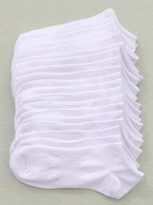 10 đôi tất cổ ngắn màu đen trắng trơn, kiểu dáng thường ngày, thoải mái và đa năng, thích hợp cho mùa xuân/hè. - Nhiều màu - Xem 4