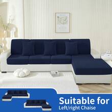 YSTYLE 1 Piece Solid Color Sofa Cover, Modern Stretch Polyester Universal Non-Slip Washable Soft Stain Resistant Sofa Cushion Covers For Living Room - Navy Blue - View 5