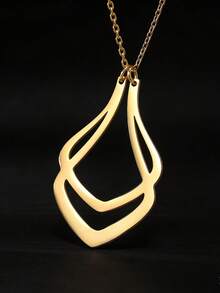 Customized 18K Gold Plated Stainless Steel Pendant Necklace, Personalized Engraving, Initial Customization, Ideal Gift For Wife, Mother, Nurse - Christmas, Birthday, Daily Wear - Multicolor - View 5