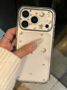 Luxury Glitter Rhinestone Star Moon High Transparency Hard PC Phone Case Compatible With IPhone 17ProMax 17Pro 16 15 14 13 12 Pro Max 11 Clear Stylish Shockproof Back Cover - Clear - View 4