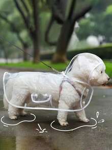 1件装狗狗雨衣，小型犬防水户外服装，适合贵宾犬、泰迪犬等小型犬，雨天使用，透明宠物雨衣，防风 - 彩色 - 查看 1