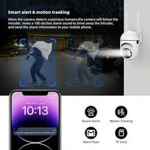 1080P HD WIFI Security Camera, Indoor 355° Night Vision Camera, Two-Way Audio Home Security Camera, 2.4G Home Security System, AI Motion Detection, Color Night Vision, HD Camera, Indoor Surveillance Camera - 黑色 - 查看 6