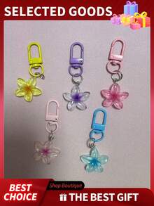 Cute Flower Keychain, Transparent Colorful Daisy Keychain, Women's Accessory, Earphone Case Colorful Transparent Resin Floral Cute Keychain Accessory, Car Key Chain Pendant Flower Wallet Hanging Decoration Bag Charm (Suijiyans), Suitable For Handbag - Multicolor - View 10