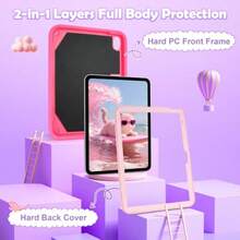 MX  For IPad A16 11th Generation 2025 10th Generation Case 2022 For Girls With Pencil Holder Shoulder Strap Pink Heavy Duty Protective IPad 11 Inch 10.9 Inch Cover With Bowknot Stand - 熱粉紅色 - 查看 6