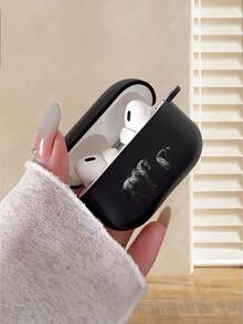 新年礼物 - 黑色哑光创意骏马骑士图案印花耳机保护套，防摔，简约时尚，适用于 Pro3/Pro2/Pro4/3/2/1