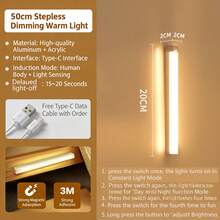 3.93", 7.87", 11.81", 19.68" Rechargeable Rectangular Lamp, 3 Lighting Modes, Auto Brightness Adjustment, Magnetic Cabinet/Wardrobe, Charging Night Light, LED Smart Motion Sensor Light Strip For Wardrobe, Bedroom, Dorm, Wine Cabinet Lighting, Small Night Light - Multicolor - View 11