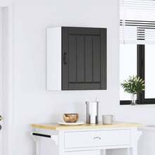 vidaXL Armario mural de cocina Lucca ingeniería de madera negra - Negro - Ver 3