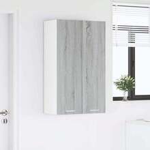 vidaXL Armario suspendido con almacenamiento gris Sonoma 60 x 31 x 100 cm - Gris - Ver 4