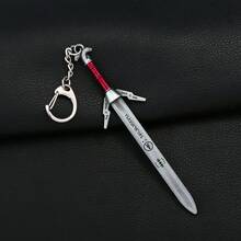 1pc 12cm Silver Sword Keychain The Geralt Witcher Wild Hunt Game Peripherals Medieval Metal Wolf Head Weapon Model Craft Gift Toys - Multicolor - View 11