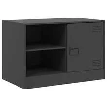 vidaXL Mueble TV negro 67x39x44 cm acier - Negro - Ver 2