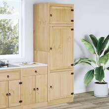 vidaXL Armoire avec étagère avec porte Miel 60 x 32 x 40 cm Pin massif - Tabac - Voir 4
