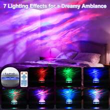 星空极光投影灯，吸顶式LED氛围灯，USB供电卧室/客厅夜灯，营造轻松氛围，可调光情调灯，理想之选（含遥控器，不含电池） - 彩色光 - 查看 2