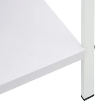 Bibliothèque vidaXL à 3 niveaux, blanche, 60 x 27,6 x 90,5 cm, en bois massif. - Blanc - Voir 6