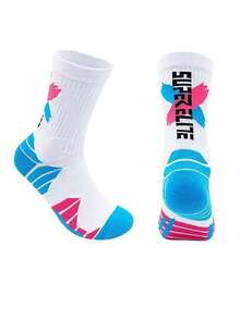 1/2 Pair Men's Crew Socks, Towel Bottom Sports Socks For Running, Basketball, Football, Versatile & Suitable For Sports - Multicolor - View 16