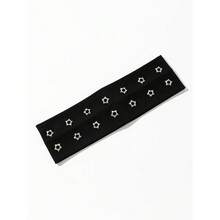1pc Women Bandana  Fashion Punk Headband Gothic Star Pattern Soft Anti-Slip Elastic Hollow Beach/Holiday Headwear, Stretchy Yoga Sports Hair Accessory, Versatile For Daily Wear Fashion Hair Accessories Classic Hair Bands Fall Winter For Vacation Outfits Woman Elegant Scarf - 五芒星 - 查看 7