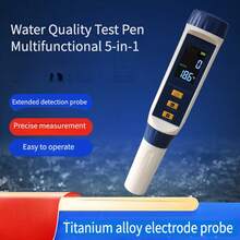 5-In-1 Digital Water Quality Tester (PH+TDS+EC+Temperature+Salinity) LED Display Water Quality Test Pen, High Precision Tester Suitable For Fish Tank, Aquaculture, Irrigation Water And More - Royal Blue - View 6