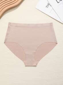 4pcs/Pack Women's Seamless High Waist Invisible Briefs, Silk-Like Panties - Multicolor - View 4