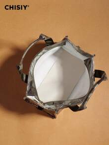 Large Capacity Transparent Camouflage Jelly Bag PVC Waterproof Handbag Shopping Bag Korean Version New Neutral Style Large Bag INS Internet Celebrity Matching Single Item Bag Retro Casual Street Niche Tote Bag Japanese Lazy Style Junior High School Student Class Tote Bag Fitness Yoga Travel Bag Mommy Bag Letter Simple Star Style Pleated Texture Advanced Texture Composite Paper Tote Bag - ngụy trang màu xanh lá cây - Xem 5