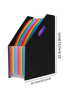 13-fack A4 expanderbar dragspelsmapp, högkapacitets vertikal filförvaring lämplig för studenter, lärare, tentamensdeltagare, organisera och skydda filer, platsbesparande, skolmaterial - Multifärgad - Visa 5