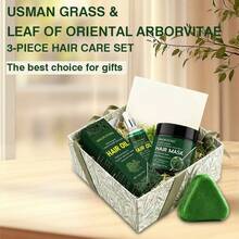 Bộ 3 món gồm xà phòng lá bách, dầu gội cỏ Usman, tinh dầu dưỡng tóc, mặt nạ thảo dược tự nhiên, xà phòng thủ công, làm sạch sâu, nuôi dưỡng tóc, kiểm soát dầu và làm mới làn da, thích hợp làm quà tặng ngày Valentine và Giáng sinh. - Nhiều màu - Xem 8