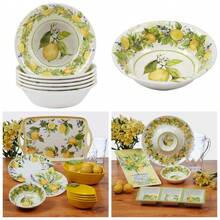 Lemon Zest Melamine All Purpose Bowls Set Of 6 – 7.5" Citrus-Inspired Unbreakable Lightweight Dinnerware For Salad, Cereal, Snacks, Pasta, Summer Outdoor Dining & Everyday Use - 預設 - 查看 2