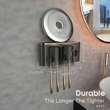 Wall-Mounted Toothbrush Holder & Toothpaste Dispenser For Bathroom - black gold - View 6