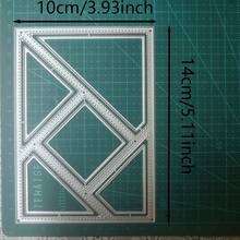 Cutting Die For Making Paper Cards 3D Background Frame Metal Template Scrapbooking Tool DIY Craft Embossing Template Album Art Supplies (D) - Silver - View 8