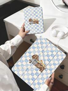 Etui na iPada z motywem jamnika, kokardką i wzorem wiśni, odpowiednie do iPada Air 4/5 (10,9 cala), iPada 7/8/9 (10,2 cala) z gniazdem na Apple Pencil, pasuje również do Tab S6 (10,4 cala), Tab A7 Lite (8,7 cala), skórzane etui ochronne, idealne na powrót do szkoły, Walentynki i prezenty noworoczne - Wielokolorowe - Zobacz 9