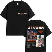 2026Rapper Alvaro Diaz Sayonara Tour 2025 Camiseta de Álbum Camisetas de Manga Corta Casual Hip Hop para Hombres Regalo para Fans de Moda Camisetas de Algodón - Negro - Ver 1