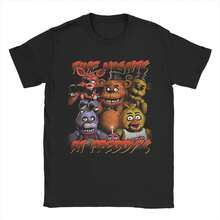 2026 Nuevas  calientes camiseta de algodón impresa Fnaf Y2K para hombres y mujeres moda de verano cómoda ropa de calle camiseta de manga corta - Negro - Ver 1
