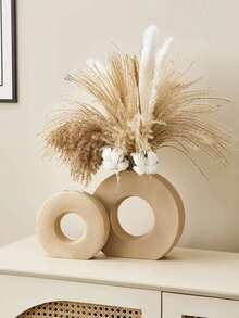 Nordic Minimalist Home Decor Vase, Wedding Centerpiece, Bohemian Donut Shaped Vase, Modern Simple Round Flower Vase For Office Desk, Living Room, Suitable For Decoration - Brown - View 5