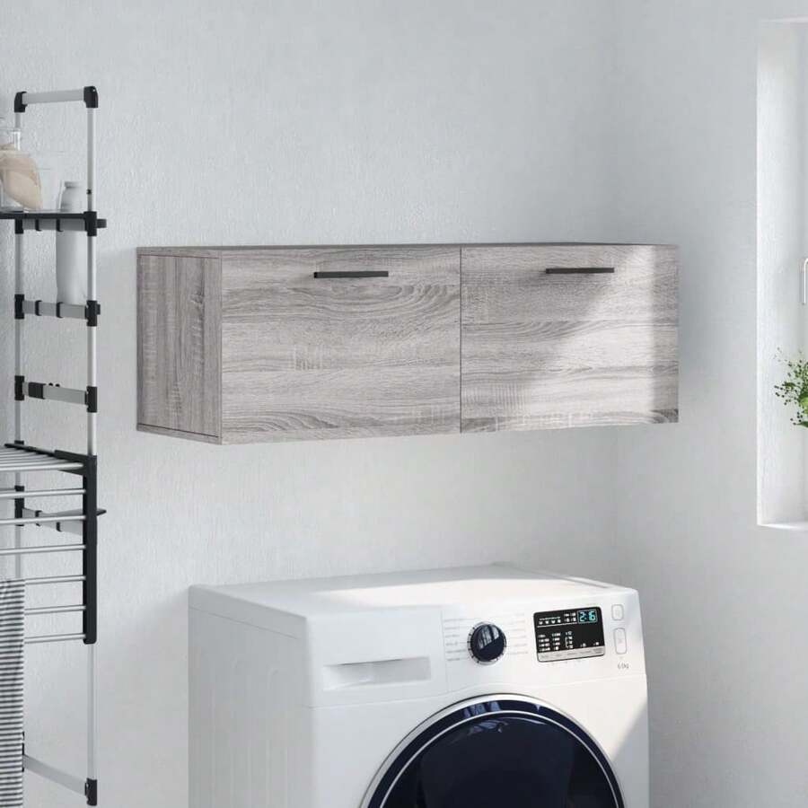 Armoire murale vidaXL sonoma gris 100x36,5x35 cm en bois ingénierie - Gris - Voir 1