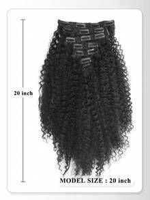 20 Inch Clip-In Wig - 140g Heat Resistant Synthetic Hair Black/Ombre Clip-In Curly Hair Extensions (7pcs Set) - Multicolor - View 3