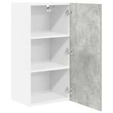 vidaXL Armoire suspendue Gris béton et Blanc 40 x 31 x 80 cm - Gris - Voir 5
