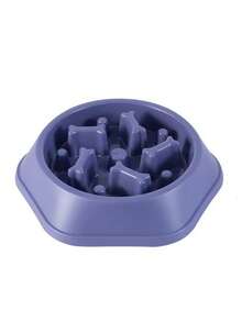 1pc Pets Anti-Gulping Slow Feeder Bowl, Large Capacity Non-Slip Anti-Topple Dog Food/Water Bowl - Coral Pink - View 11