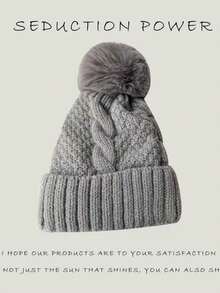 Women's Rhombus Pattern Casual Acrylic Knit Hat, Autumn/Winter - 1pc - View 4